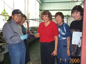 Me and Mariko at indigo dye factory